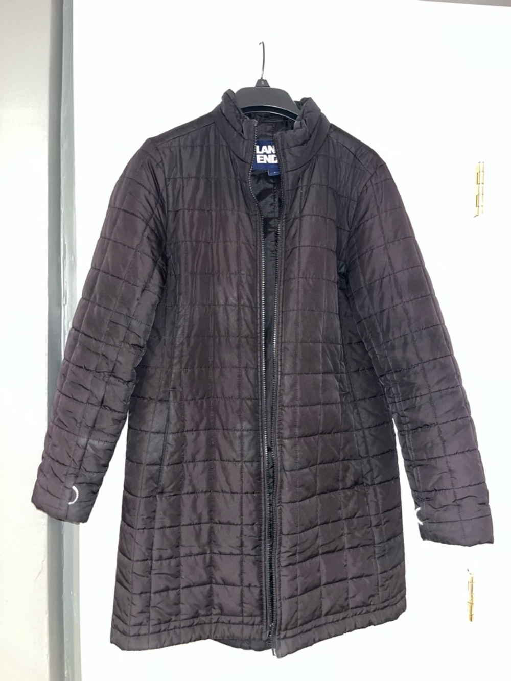 Lands' End Women's Black Quilted Puffer Coat